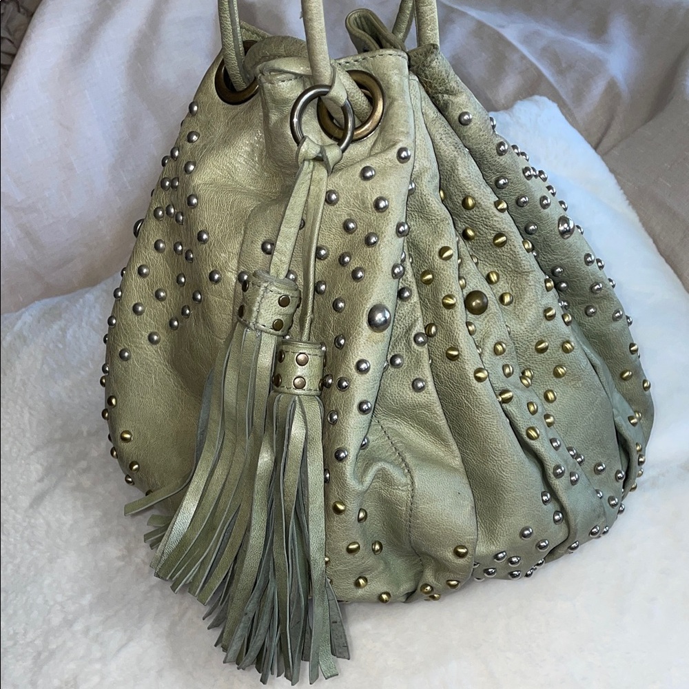 Cleobella Navaeh Drawstring Bucket Leather Bag